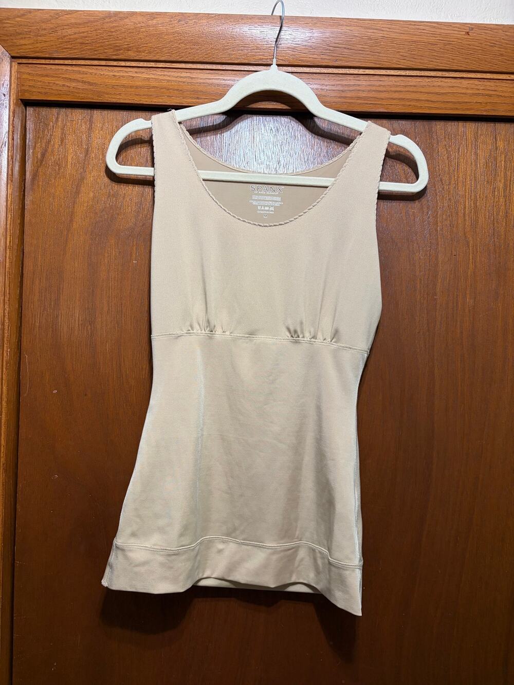 SPANX Womens Medium Nude Shaping Tank Top Seamless Compression Camisole